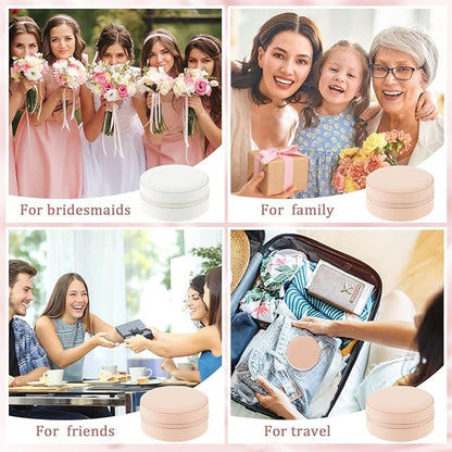 6 Pcs Travel Jewelry Case Bridesmaid Gift Boxes Jewelry Travel Organizer Small Round Jewelry Box Mini Storage PU Leather