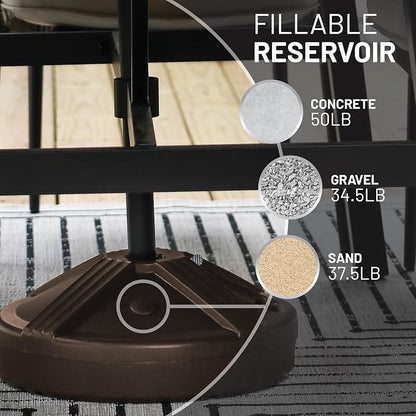 US Weight Durable 50 Pound Fillable Umbrella Base Designed to be Used with a Patio Table