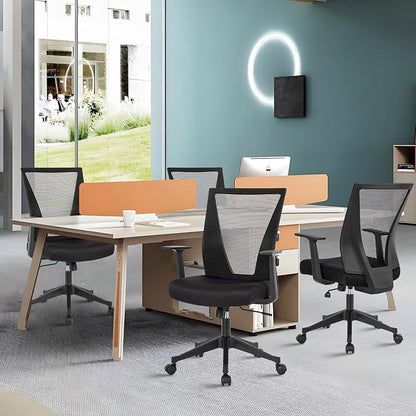 CLATINA Home Office Chair Ergonomic Desk Chair Mesh Computer Chairs with Armrests Executive Rolling Wheels Swivel Heavy Duty Chairs Office, Home, Black 8 Pack