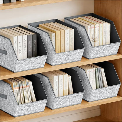 Homsorout Large Closet Storage Cubes - Closet Storage Bins with Dual Handles for Clothes, Towels, Toys, Shelf Organizer Bins for Bedroom, Nursery, Shelves, Small Spaces, Ant Light Gray, 4 Pack