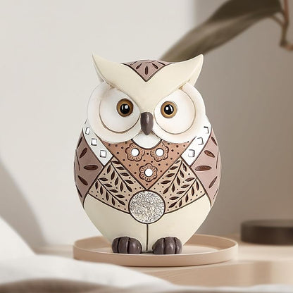 Wiresusan Owl Statue Home Decor Accents for Shelf Bookshelf Table Bedroom Living Room Office Desk Mantle TV Stand, Wisdom Symbol Owl Figurine Boho Decorations for Women, Bird Lovers Collection
