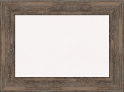 Amanti Art White Cork Board for Wall, 17x23 Vision Board with Brown Wood Frame, Small Corkboard Office Decor for Home Organization, Country Rustic Corkboard Pinboard to Display Items for Home
