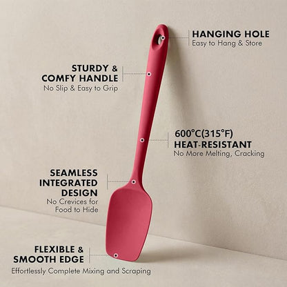 2 Pieces Silicone Spatula Set: Ironberry 600ºF Heat Resistant Food Grade Cooking & Baking Utensils, Kitchen Flexible Nonstick Rubber Scraper for Scraping, Mixing, Scrambling, Flipping (Multicolor 2)