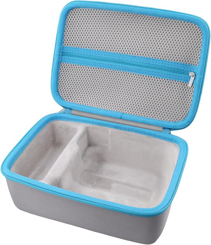 Label Printer Case Compatible with Brother P-Touch PT-N20/PT-N25BT/PT-N25BTV3 Personal Desktop Label Maker(Gray Case,Blue Zipper)