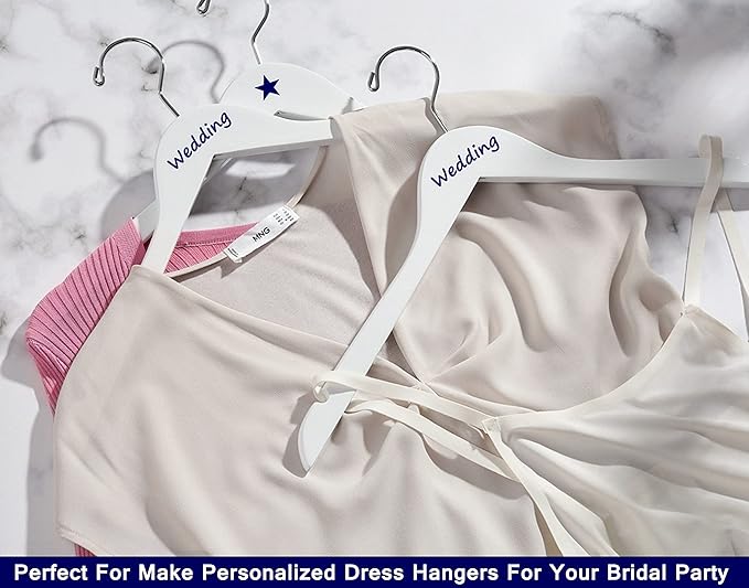 Amber Home 24 Pack White Wooden Hangers, White Wood Shirt Hangers with Notches for Dress, Clothes Hangers for Jacket, Coat, Bridal
