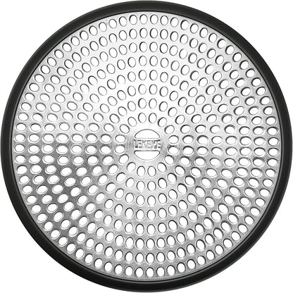 LEKEYE Shower Drain Hair Catcher | Strainer | Shower Stall Drain Cover | Bathroom Drain Protector Stainless Steel and Silicone(Black)