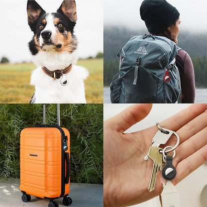 Compatible with AirTag Holder Case Keychain 2 Pack, for AirTag 1st & 2nd Generation Key Chain Ring Case Cover for Air Tag Holder GPS Tracker Item Air Tags Finders Air Tagholder for Kids,Bags,Luggages
