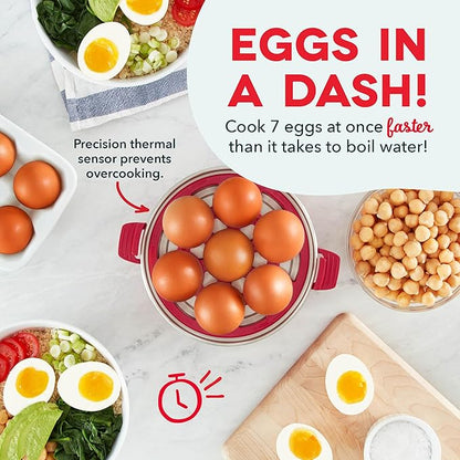 DASH Rapid Egg Cooker: 7 Egg Capacity Electric Egg Cooker for Hard Boiled Eggs, Poached Eggs, Scrambled Eggs, or Omelets.