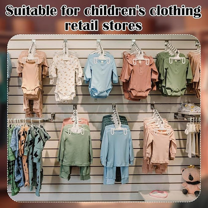 100pcs Kids Pants & Skirt Hangers, Baby Hangers Plastic Pants Hanger Closet Organizer Skirt Clothes Space Saving for Children Wardrobe Organization and Retail Store