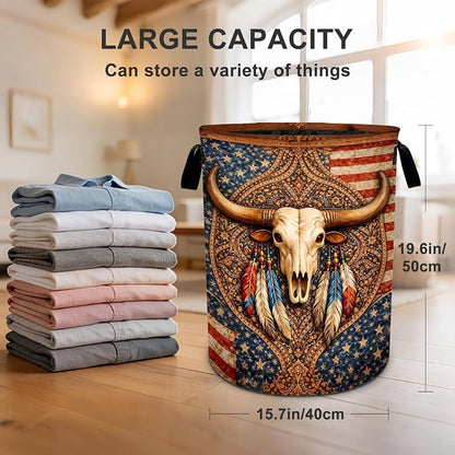 Cow Laundry Basket Waterproof Laundry Hamper Foldable Laundry Bag with Handles for Bedroom, Bathroom, Office, Clothes Storage