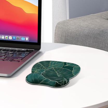 EooCoo Ergonomic Mouse Pad with Wrist Support, Mousepad with Memory Foam Wrist Rest and Non-Slip Base for Computer, Cafe, Home & Office, 9.64 x 8.26 in Office Desk Accessories