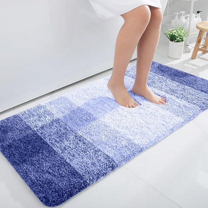 OLANLY Bathroom Runner Rugs Mat 44x24, Extra Soft Absorbent Microfiber Bath Rugs, Rubber Backing, Quick Dry, Washable Long Bath Mats for Bathroom, Tub and Shower, Home Decor Accessories, Blue-Violet