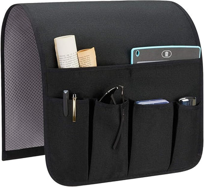 Sofa Armrest Organizer, Remote Control Holder for Recliner Couch, Arm Chair Caddy with 5 Pockets for Magazine, Tablet, Phone, iPad