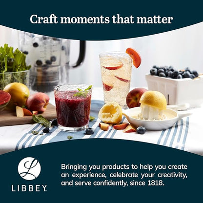 Libbey Yucatan Tumbler and Rock Drinking Glasses Set, Textured 16 Piece Glassware Set, All Purpose Glass Cups for Events and Everyday Use