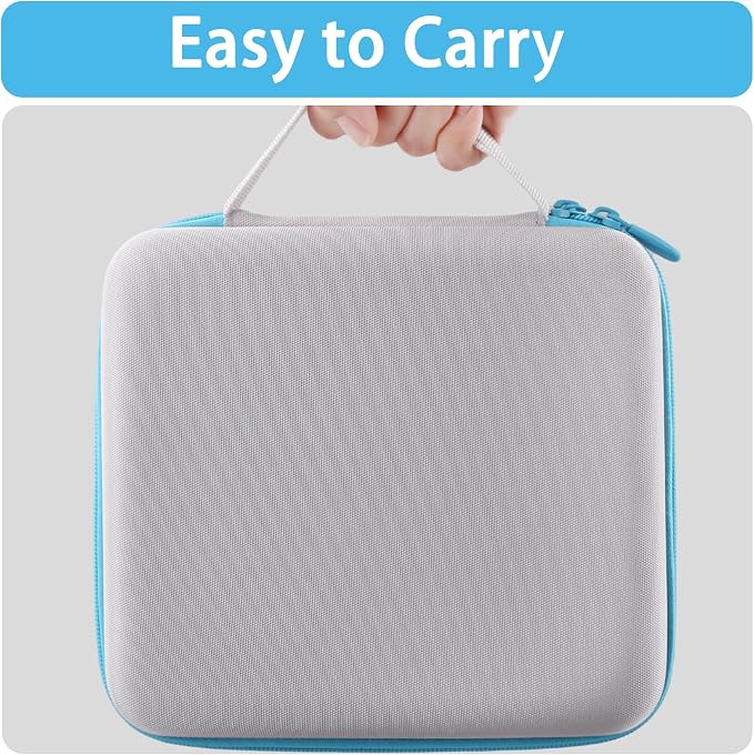 Label Printer Case Compatible with Brother P-Touch PT-N10 Personal Handheld Label Maker(Gray Case,Blue Zipper)