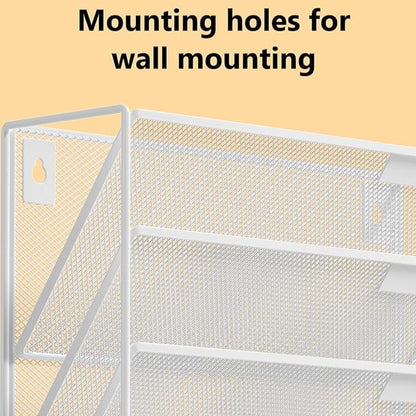 Kuntine.B 6-Tier Wall File Organizer Hanging File Organizer Cubicle Organizer Wall File Holder for Office Home (White, 6 Tier)