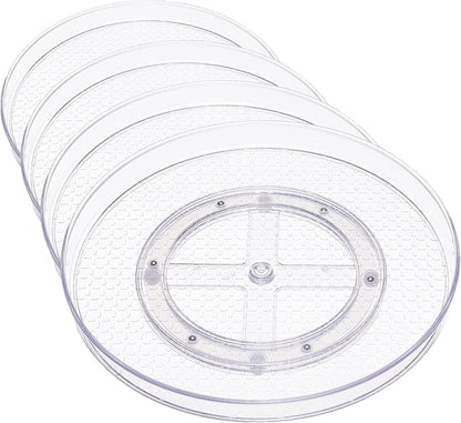 Amazon Basics Clear Lazy Susan Turntable Organizer for Organization, 12-Inch (Pack of 8)
