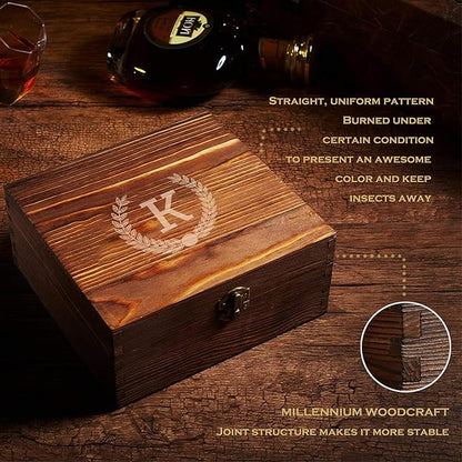 Custom Whiskey Glasses For Men - Premium Scotch Box Engraved Gift for Husband, Dad, Boyfriend - Personalized Bar Gifts for Bourbon Lovers - Christmas, Anniversary, Birthday