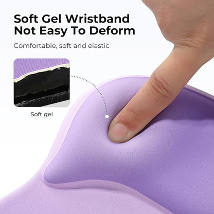 EooCoo Ergonomic Mouse Pad with Gel Wrist Rest Support Middle Concave Design, Relieve Wrist Pain Mousepad, Non-Slip Base for Laptop, Office Desk Accessories, Carpal Tunnel Syndrome