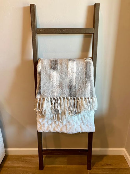 BARNWOODUSA Rustic Farmhouse Decorative Ladder - Our 47 in Ladder can be Mounted Horizontally or Vertically and is Crafted from Upcycled Wood No Assembly Required Espresso