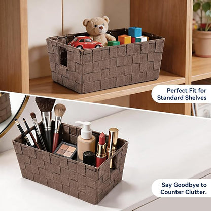Whitmor 6581-2712-JAVA Woven Strap Small Storage Tote Java