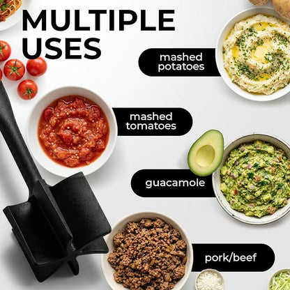 Zulay Kitchen Ground Beef Chopper Tool – 5-Blade Nylon Meat Chopper for Ground Beef, Non-Toxic Food Safe Meat Masher & Breaker, Heat Resistant to 180°C, Dishwasher Safe – Periwinkle