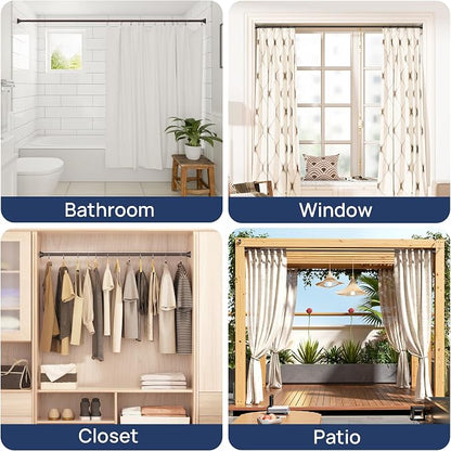ENJOYBASICS 2 Pack Adjustable Spring Tension Curtain Rods 32 to 54 Inches, Stainless Steel Bronze Shower Rod No Drilling for Window, Bathroom, Closet, Room Divider, 7/8" Diameter