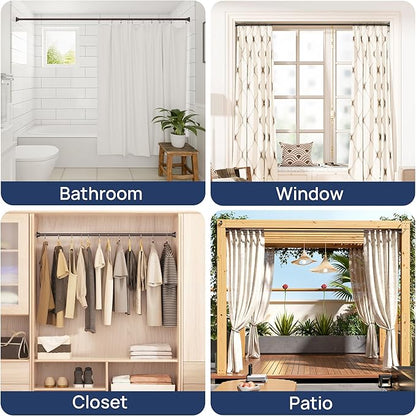 ENJOYBASICS 2 Pack Adjustable Spring Tension Curtain Rods 32 to 66 Inches, Stainless Steel Bronze Shower Rod No Drilling for Window, Bathroom, Closet, Room Divider, 7/8" Diameter