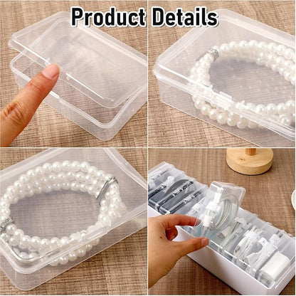3 Pcs 11 Case Cable Storage Box with Cable Straps and Label Stickers, Clear Desktop Drawer Cable Management Box Cord Organizer Box for Home Office USB Wires Earphones Travel Cord Holder