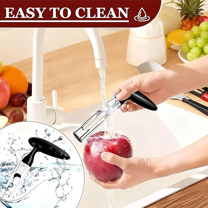 Apple Corer, Apple Corer Tool, Apple Core Removal is easy to use and clean, with sharp stainless steel serrations for quick core removal.