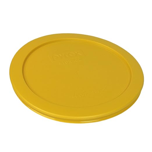 Pyrex 7201-PC Round 4 Cup Storage Lid for Glass Bowls (2, Butter Yellow)