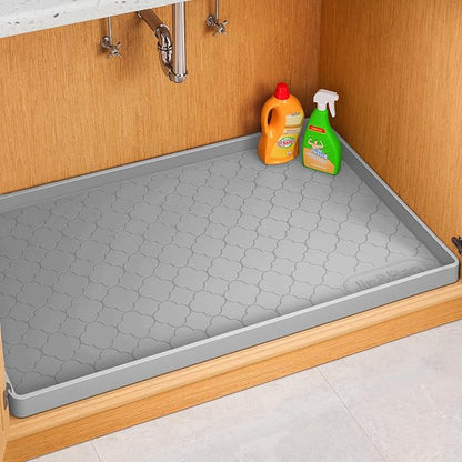 Jin&Bao Waterproof Under Sink Mat 22" x 22", Thick Silicone Mat Cabinet Protector for Kitchen and Bathroom, Shelf Liner, Home Organizer and Storage, Multipurpose Tray for Gadgets and Essentials