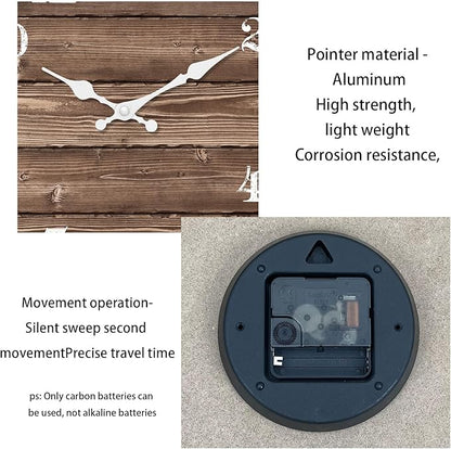 XFM Large Wall Clocks for Cafes 20 Inch Wood Wall Clock Battery Operated Brown Vintage Wall Clock Non Ticking Farmhouse Clock (No Solid Wood, it is with MDF Material)
