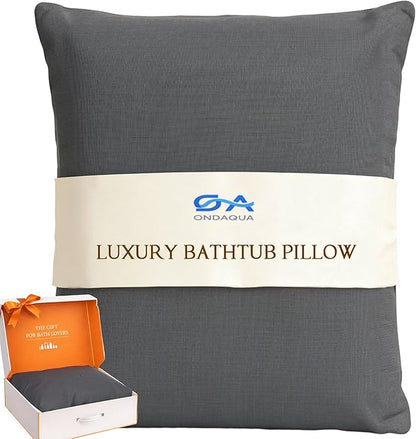 Luxury Bathtub Pillow, Skin-Friendly Cushion, Support Back, Neck & Head, Non-Slip, Adjustable Thickness Fits All Tub, Washable & Quick-Drying - Gift for Christmas Birthday Father's Day