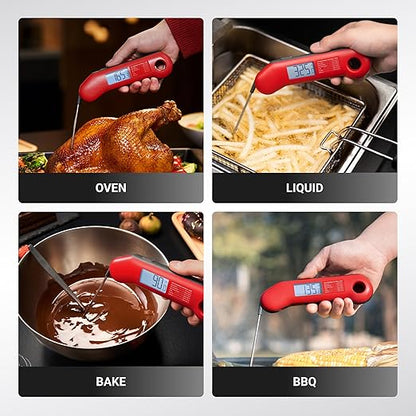 ThermoMaven Professional Meat Thermometer Digital, Ultra-Fast 0.5 Sec Instant Read, NIST Certified ±0.5°F Accuracy, 100% Waterproof, Auto-Rotating Backlit Display, Lift-to-Wake, for BBQ/Cooking/Candy