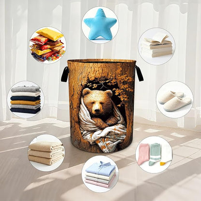 Fall Laundry Basket Waterproof Laundry Hamper Foldable Laundry Bag with Handles for Bedroom, Bathroom, Office, Clothes Storage
