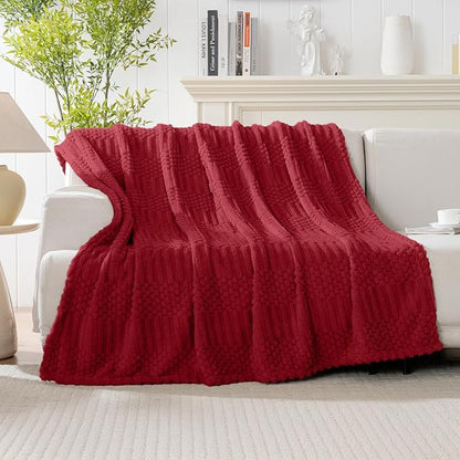 50x70 Inch Red Throw Blanket - Soft & Fluffy Fleece, Cute & Aesthetic, Perfect for Sofa, Couch, Chair, Bed, Living Room & Bedroom, All-Season Use, Plush & Cozy Decorative Blanket