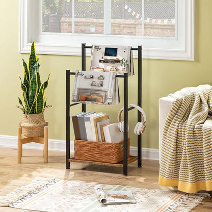 HOOBRO Blanket Ladder for Living Room and Bedroom, Standing Towel Rack, Decorative Ladder Shelf, Wall Leaning Farmhouse Blanket Storage, Towel Rack, Bathroom, 02LB01-51CJ01G1