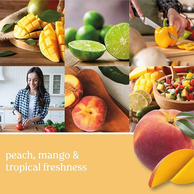 Yankee Candle Mango Peach Salsa Scented, Classic 22oz Large Jar Single Wick Candle, Over 110 Hours of Burn Time