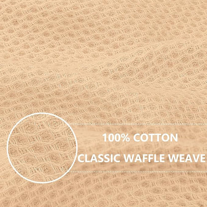 Homaxy 100% Cotton Waffle Weave Kitchen Dish Cloths, Ultra Soft Absorbent Quick Drying Dish Towels, 12 x 12 Inches, 6-Pack, Apricot