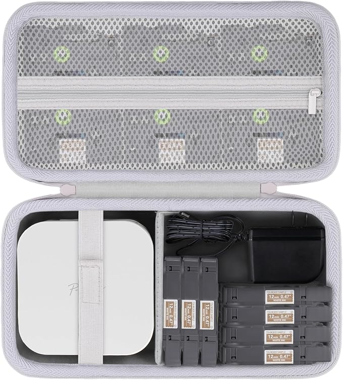 Label Printer Case Compatible with Brother P-Touch Cube Color PTP300BT Smartphone Label Maker(Gray Case)