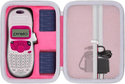 Label Printer Case Compatible with DYMO LetraTag LT-100H/LT-100H Plus Handheld Label Maker(Rose Red Case)