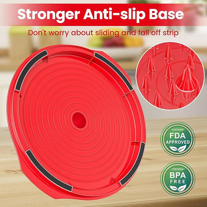Chicken Shredder Tool Twist Large - 10'' Pro Meat Shredders for Chicken Breast,Visible Kitchen Gadgets Grinder Machine with Brush,Strong Anti-Slip Strip,Ergonomic Handle,BPA Free (Red)