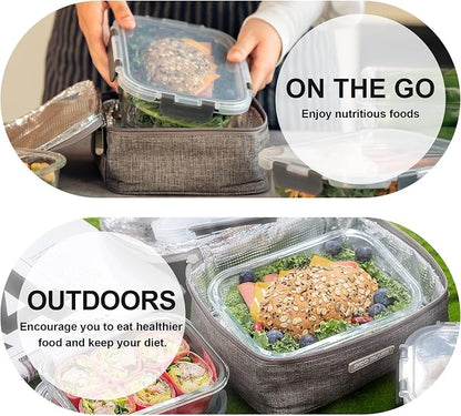 coccot Glass Food Storage Containers with Lids Airtight, Glass Meal Prep Containers for Lunch Food, Container Set, Easy to Open& Close/Microwave,Oven,Freezer,Dishwasher Safe/Leak-Proof（20 Pieces）