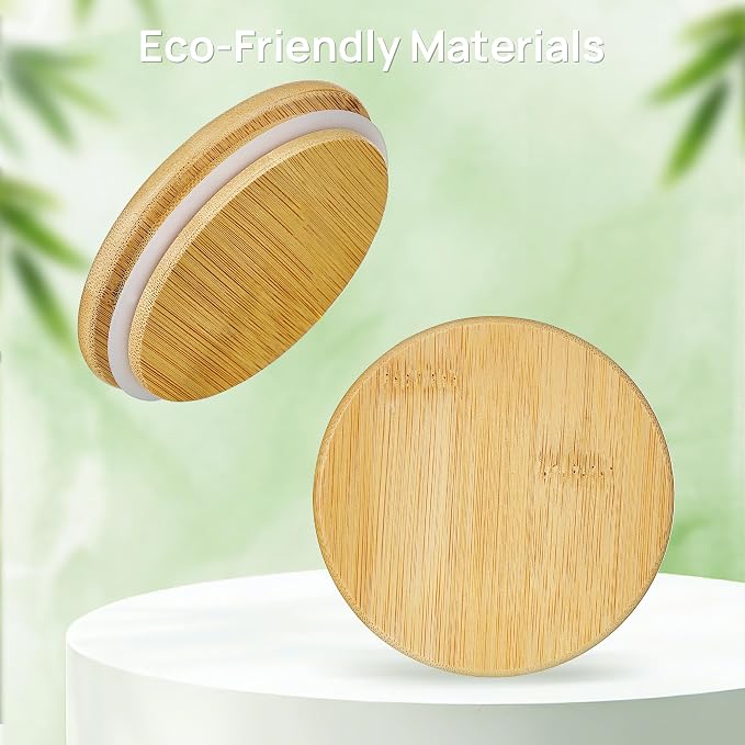 Vtopmart 3 Pack Kitchen Containers with Airtight Bamboo Lids (74oz/27oz/20oz), Glass Pantry Storage Containers for Pasta, Nuts, Coffee Beans, Cereal, Canisters Set for Pantry Organization, BPA Free