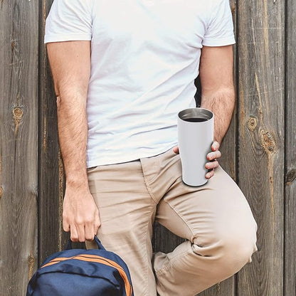 DISCOUNT PROMOS Stainless Steel Grip Travel Mugs 27 oz. Set of 10, Bulk Pack - Perfect for Coffee, Soda, Other Hot & Cold Beverages - White