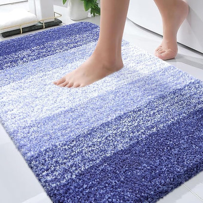 OLANLY Bathroom Rugs Mat 30x20, Extra Soft Absorbent Microfiber Bath Rugs, Rubber Backing, Quick Dry, Machine Washable Bath Mats for Bathroom Floor, Tub and Shower, Home Decor Accessories, Blue-Violet