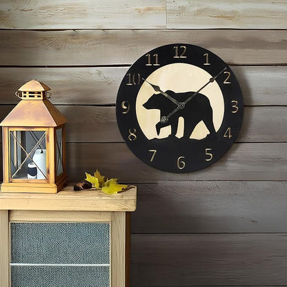 Young's Inc Horizontal Home Letter Blocks with Vertical Wall Clock, Wood Wall Art for Living Room Decor, Farmhouse, Wall Decor, Battery Operated Clock, Set of 4
