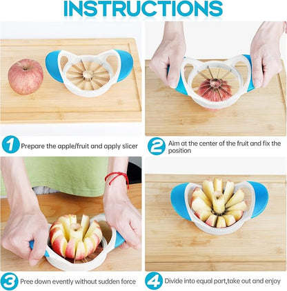 Supercenter Apple Cutter, Apple Corer and Slicer - 4.72 Inch Apple Slicer | Stainless Steel Apple Corer Tool with 12 Super Sharp Blades, lightweight Apple Slicer and Corer with Anti-slip Handle
