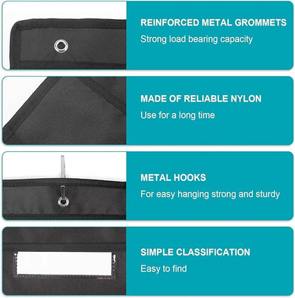 KIKIGOAL 30 Pockets Hanging Wall File Organizer, Heavy Duty Storage Pocket Chart With 30 Name Tag Pockets for File Folder and Paper, Space Saver for Office and Classroom